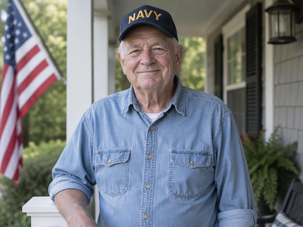 Portrait of an older Navy veteran